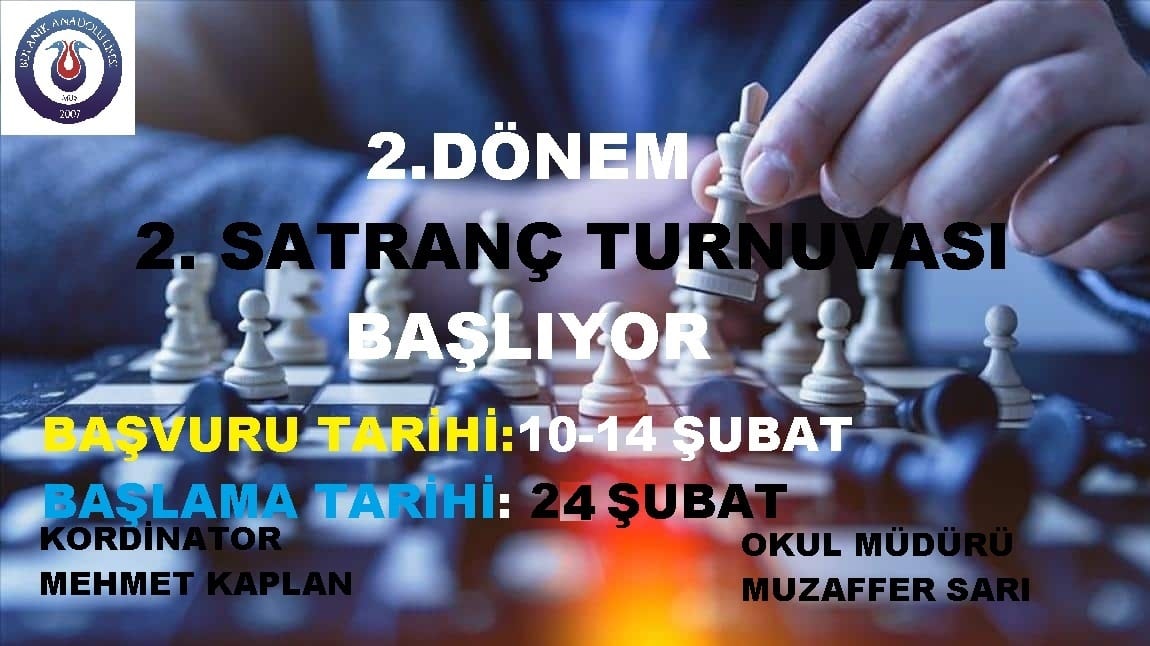 Okulumuzda Düzenlenecek Olan Ödüllü  İkinci Satranç Turnuvası Başvuruları Başlıyor